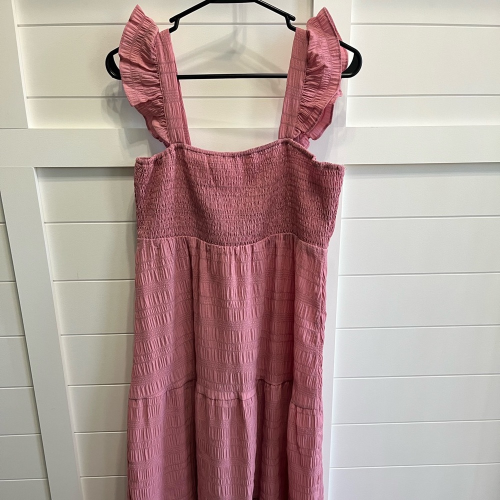 Sleeveless Ruffle Midi Maternity Dress